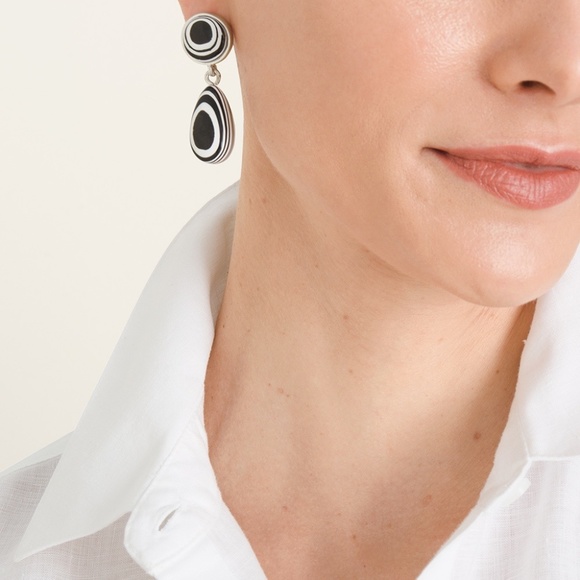 Chico's Black and White Drop Earrings - Picture 2 of 11